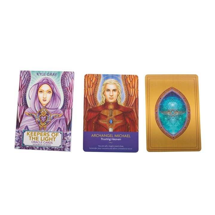 Polished Keepers Of The Light Oracle Cards featuring natural patterning and unique variations - Positive Faith Hope Love