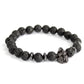 Polished Knight's Helmet / Lava Stone - Gemstone Bracelet featuring natural patterning and unique variations - Positive Faith Hope Love