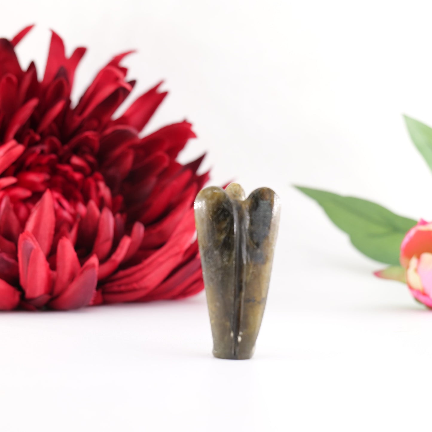 Polished Labradorite Angel 55Mm featuring blue flash and iridescent shimmer - Positive Faith Hope Love