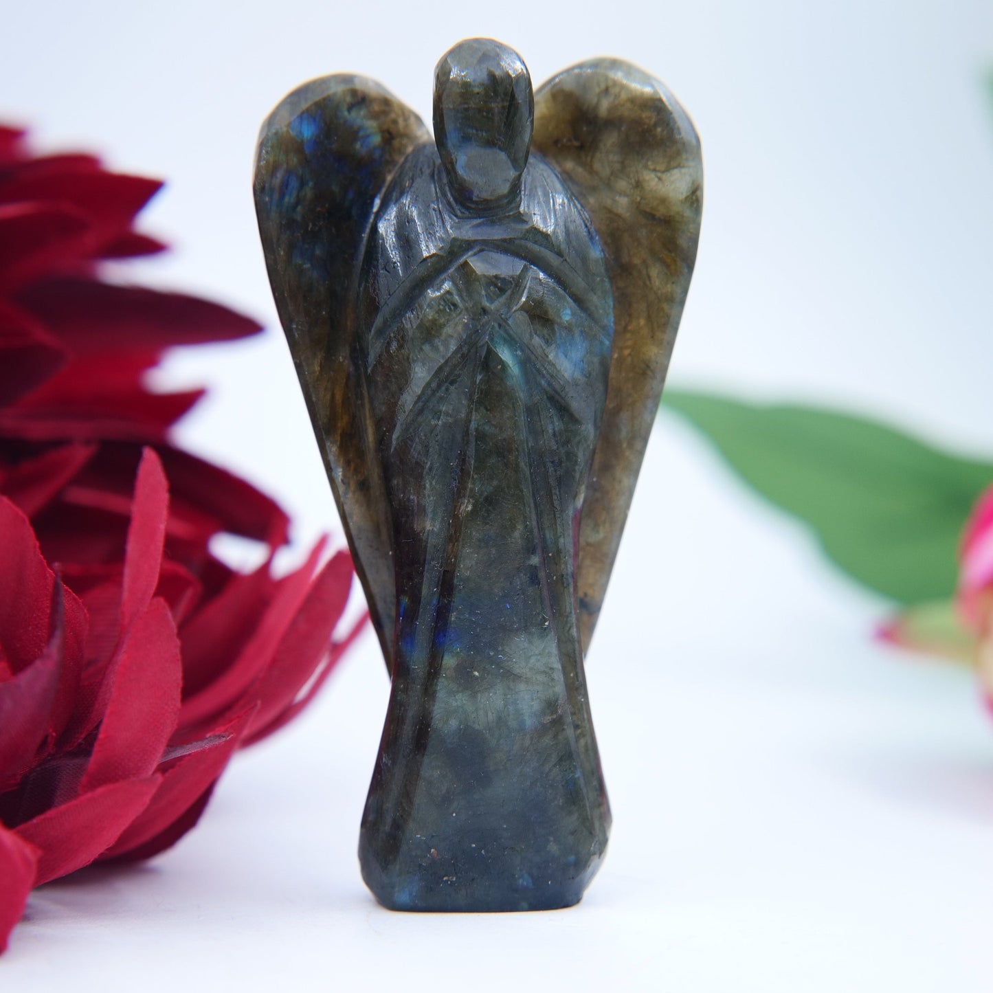Labradorite Angel 80mm - Positive Faith Hope Love