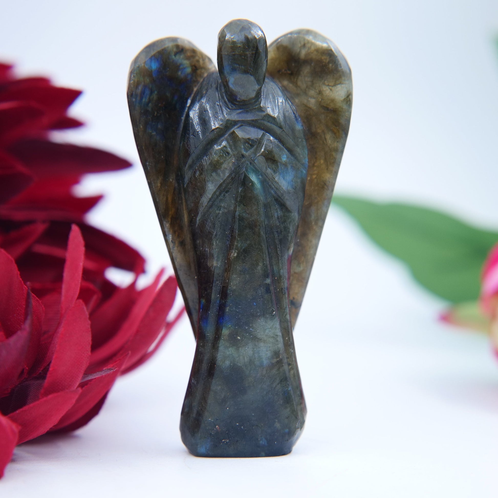 Labradorite Angel 80mm - Positive Faith Hope Love
