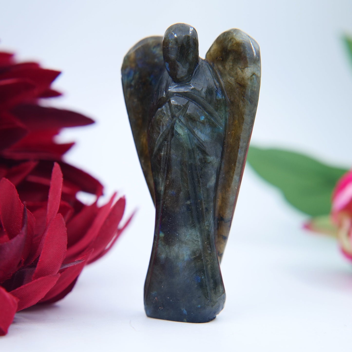 Labradorite Angel 80mm - Positive Faith Hope Love