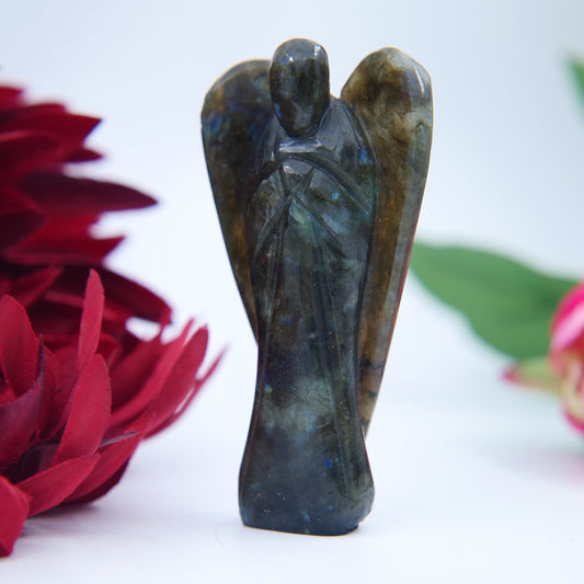 Labradorite Angel 80mm - Positive Faith Hope Love