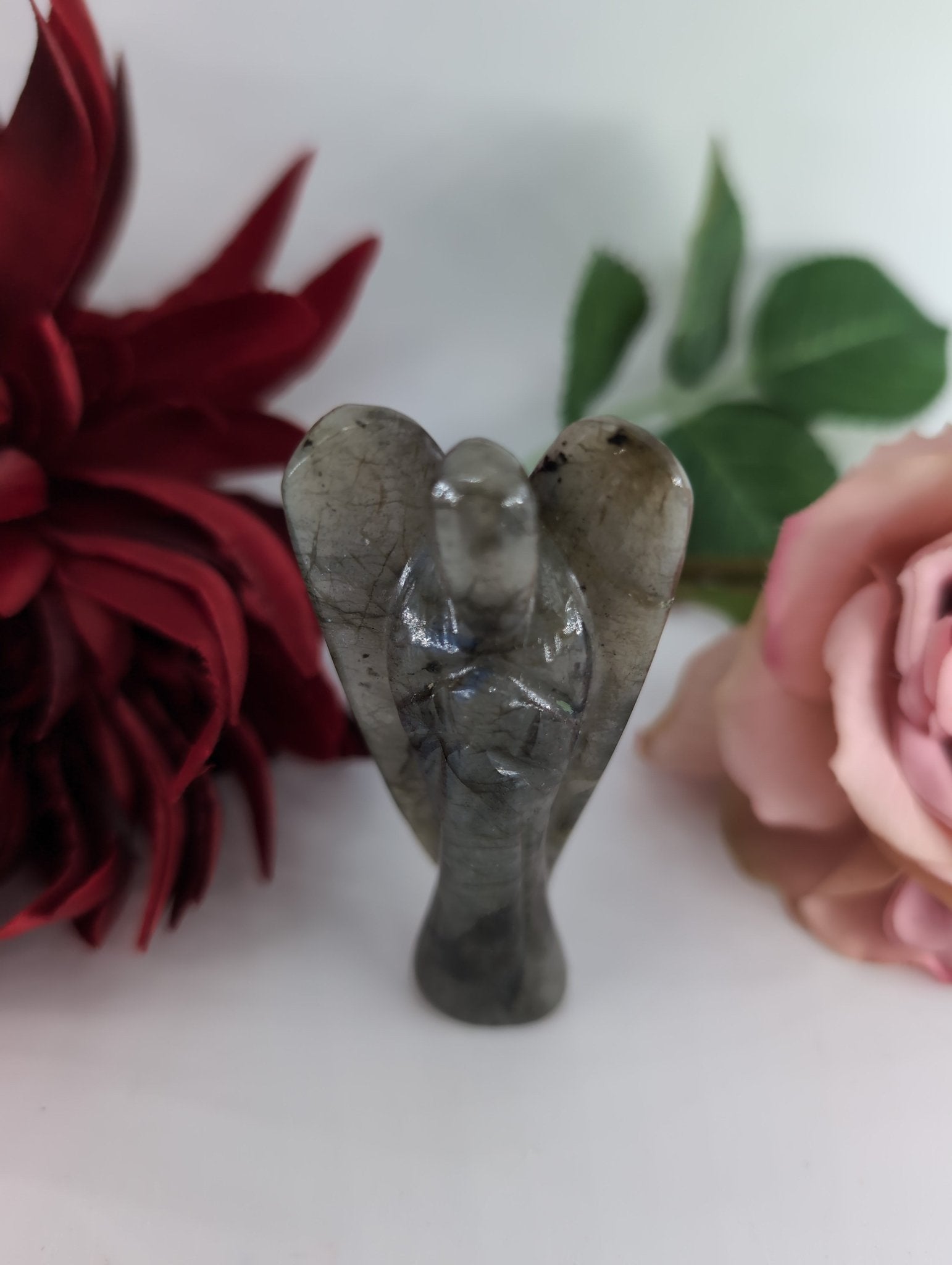 Labradorite Angel 80mm - Positive Faith Hope Love