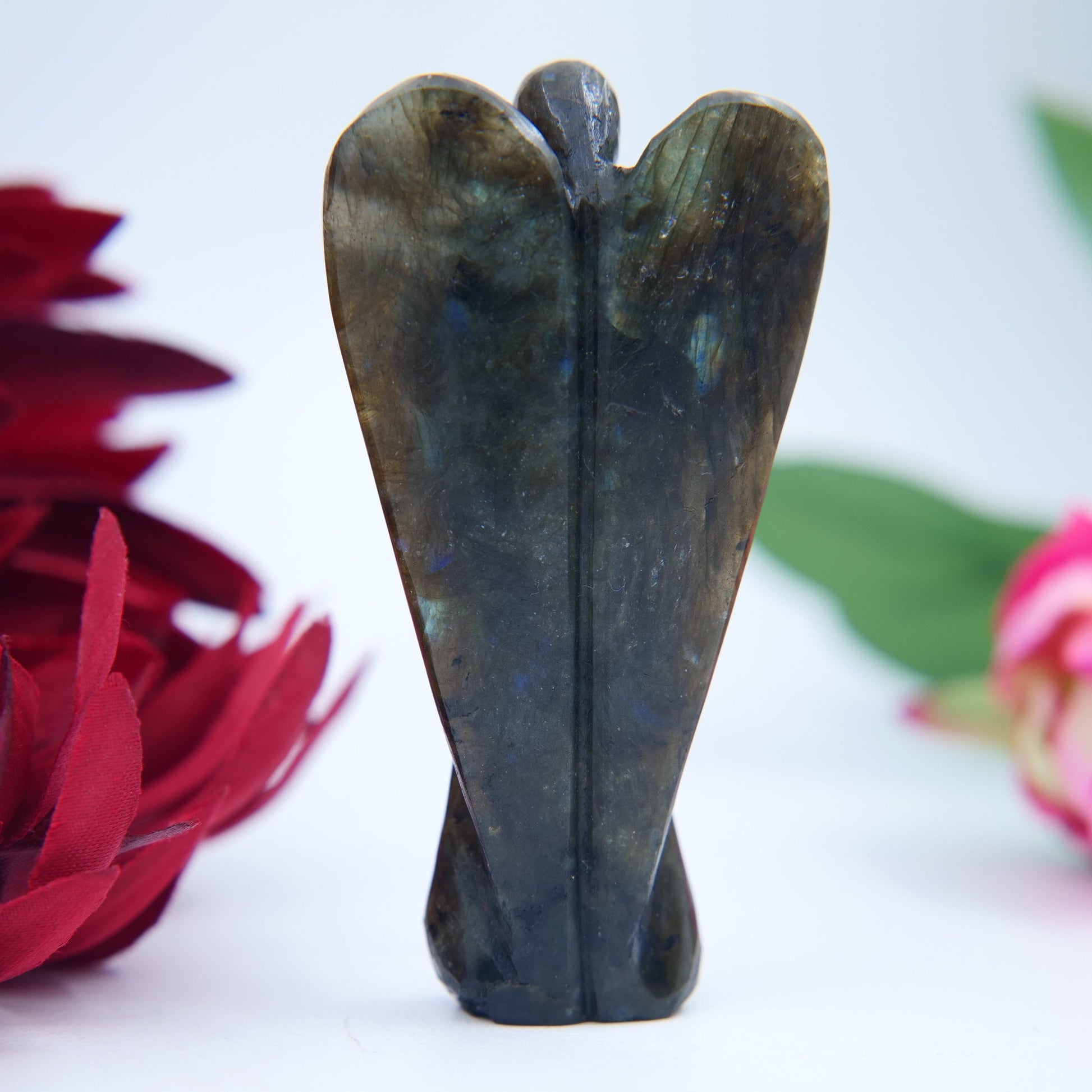 Labradorite Angel 80mm - Positive Faith Hope Love