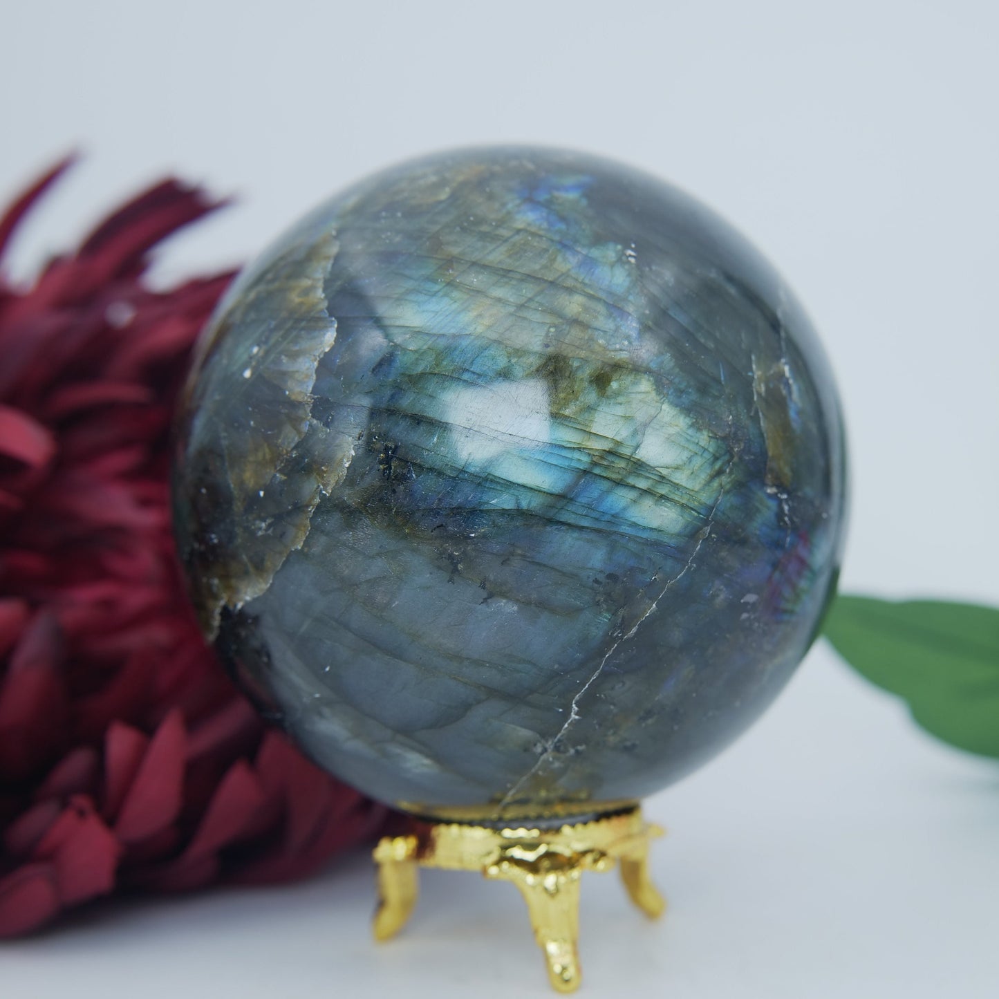 Labradorite Flashy Sphere 1017g 85mm - Positive Faith Hope Love