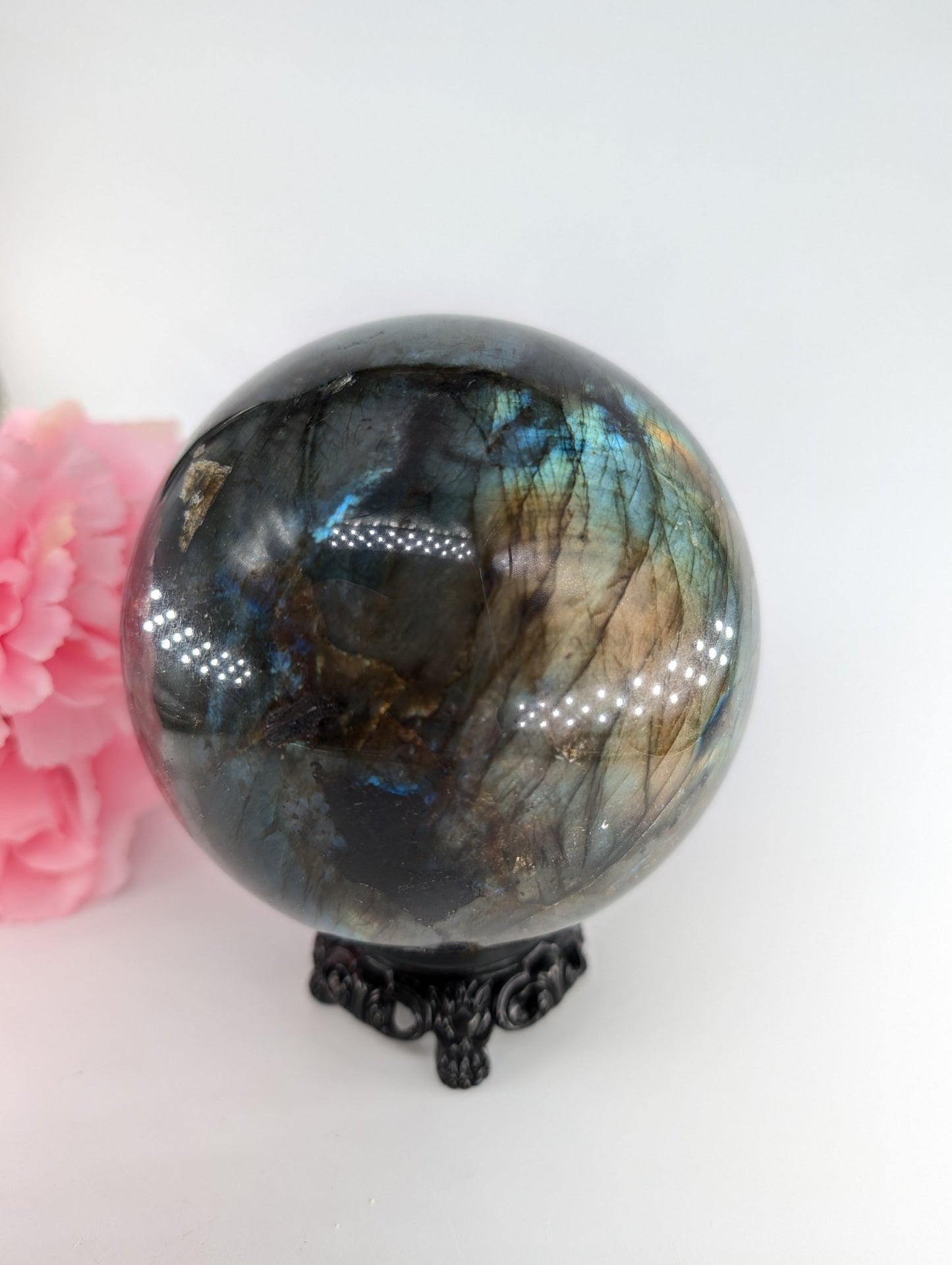 Labradorite Flashy Sphere 2035g 112mm - Positive Faith Hope Love