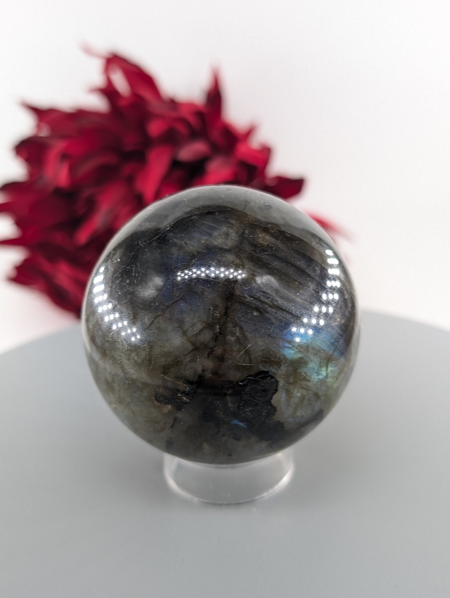 Labradorite Flashy Sphere 350g 60mm - Positive Faith Hope Love