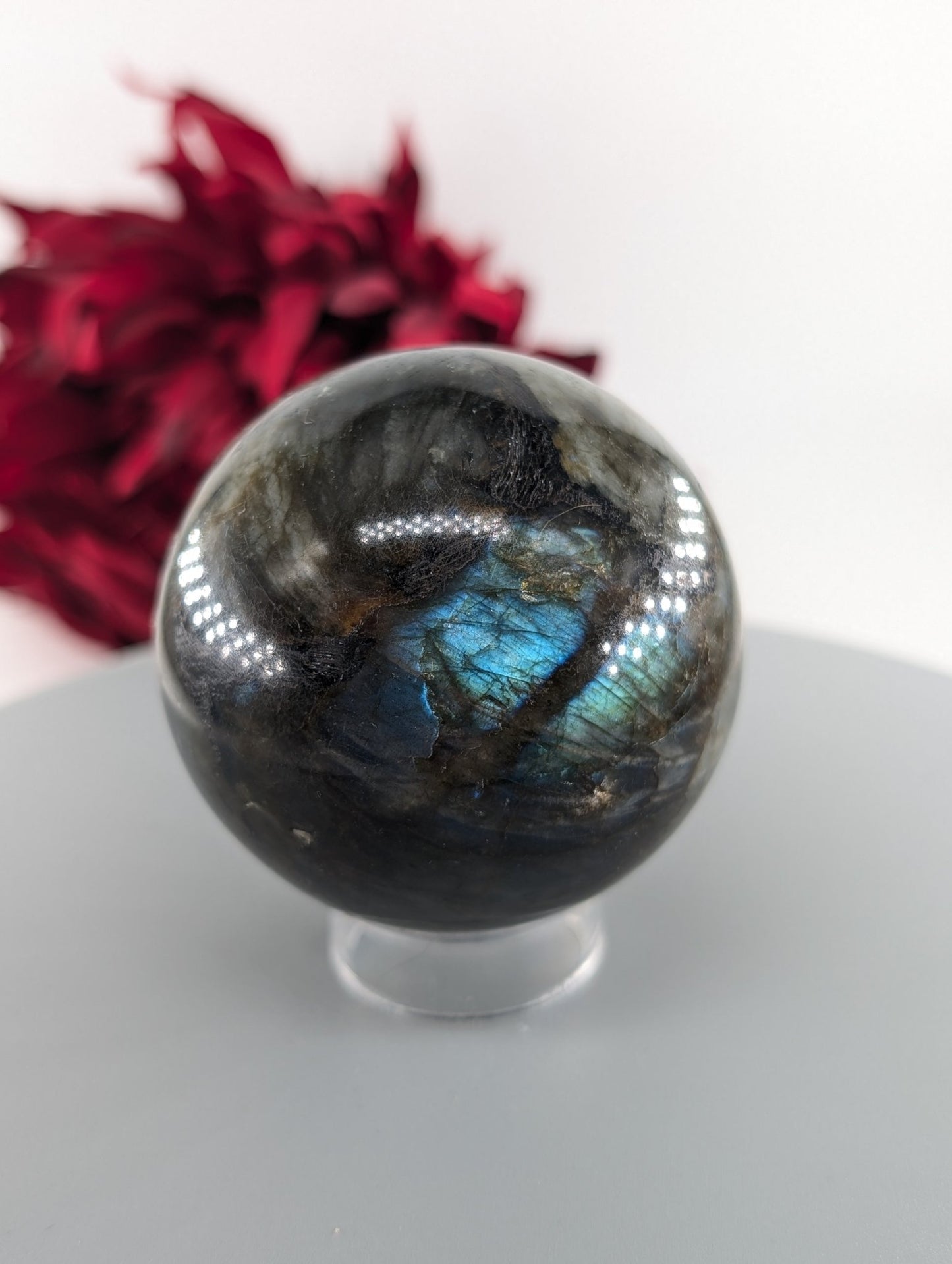 Labradorite Flashy Sphere 350g 60mm - Positive Faith Hope Love