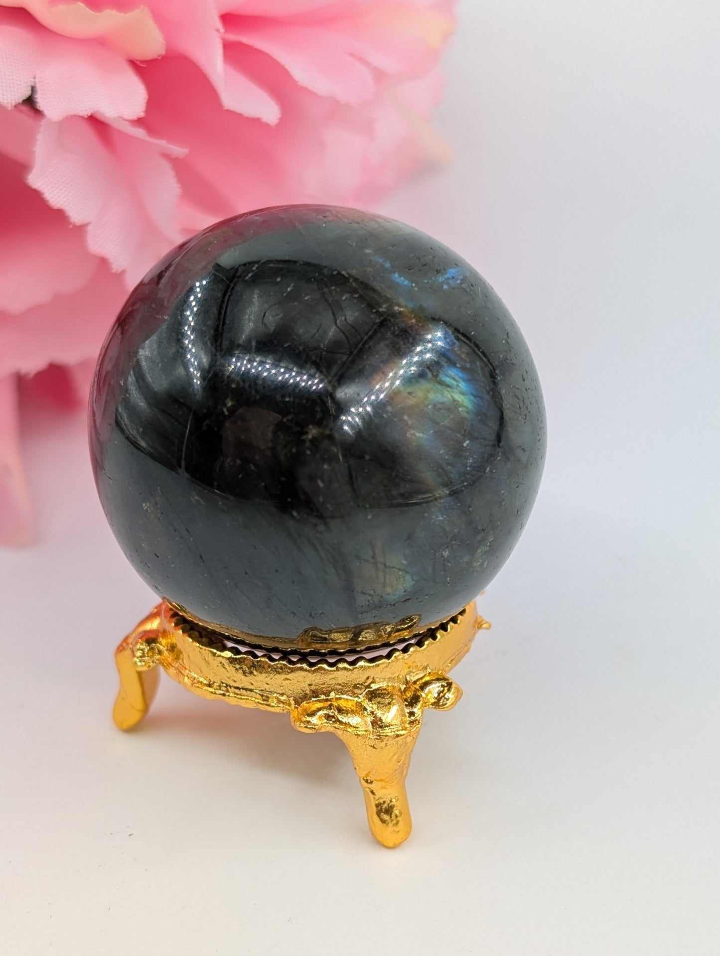 Labradorite Sphere 116g 44mm - Positive Faith Hope Love