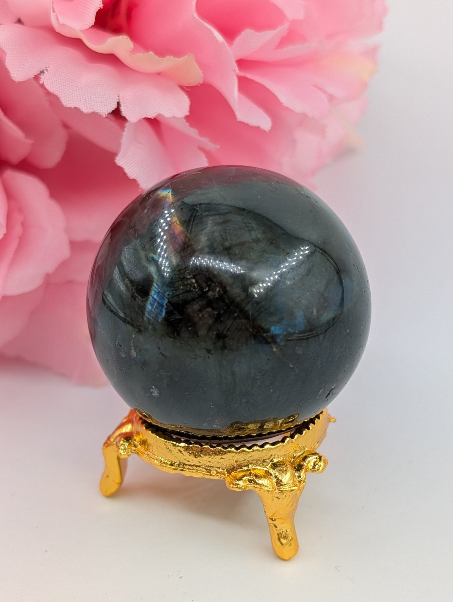 Labradorite Sphere 116g 44mm - Positive Faith Hope Love