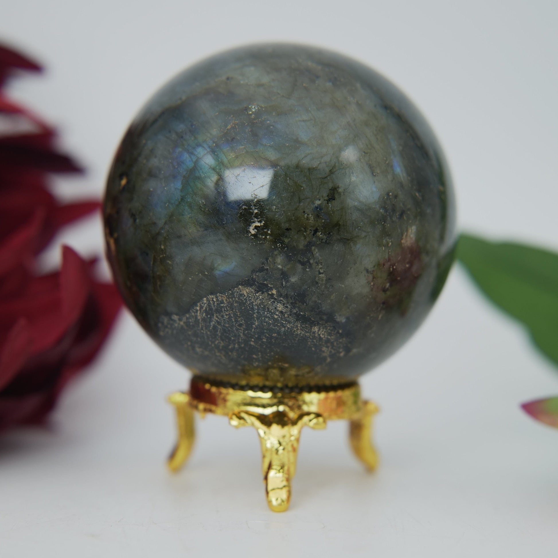 Labradorite Sphere 358 grams - Positive Faith Hope Love