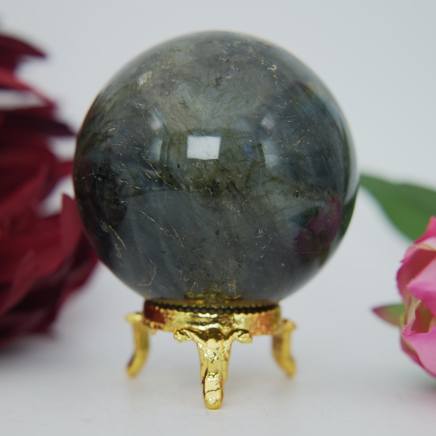 Labradorite Sphere 358 grams - Positive Faith Hope Love