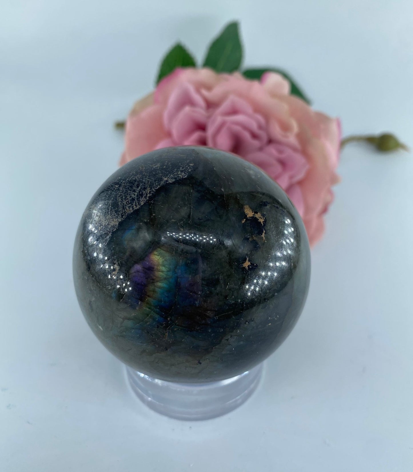 Labradorite Sphere 358 grams - Positive Faith Hope Love