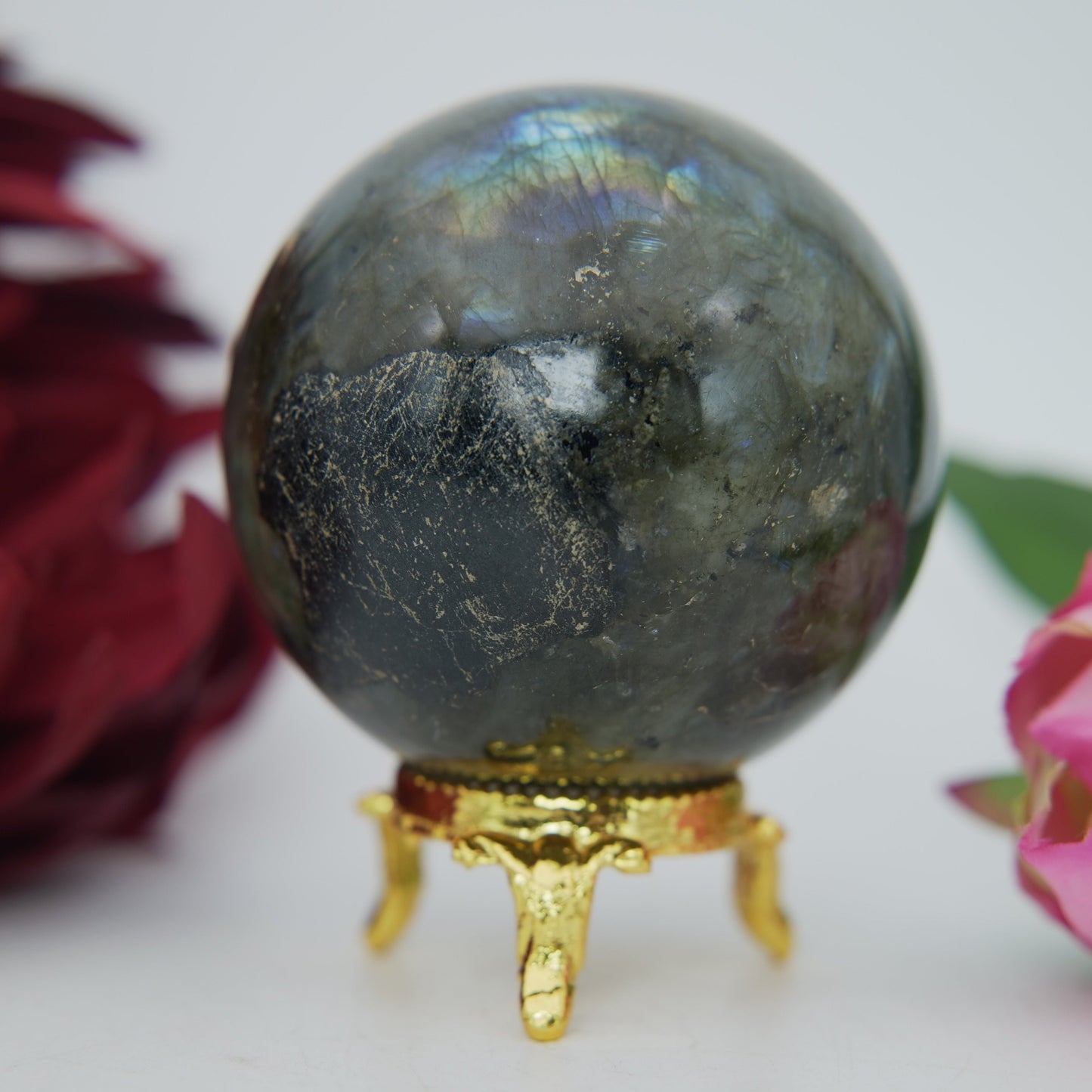 Labradorite Sphere 358 grams - Positive Faith Hope Love