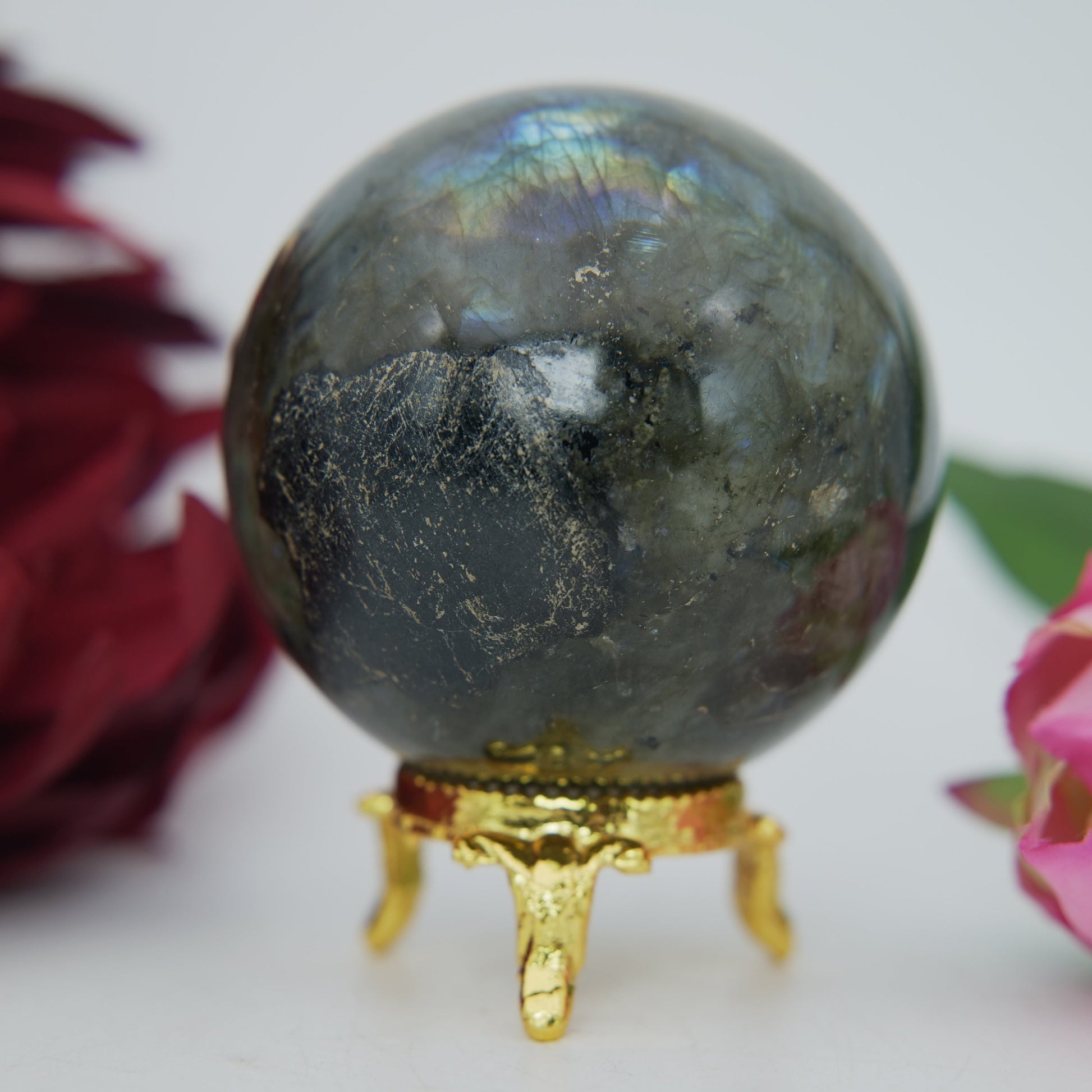 Labradorite Sphere 358 grams - Positive Faith Hope Love