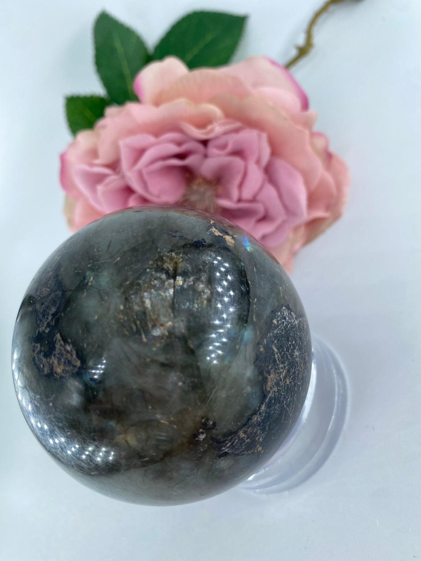 Labradorite Sphere 358 grams - Positive Faith Hope Love