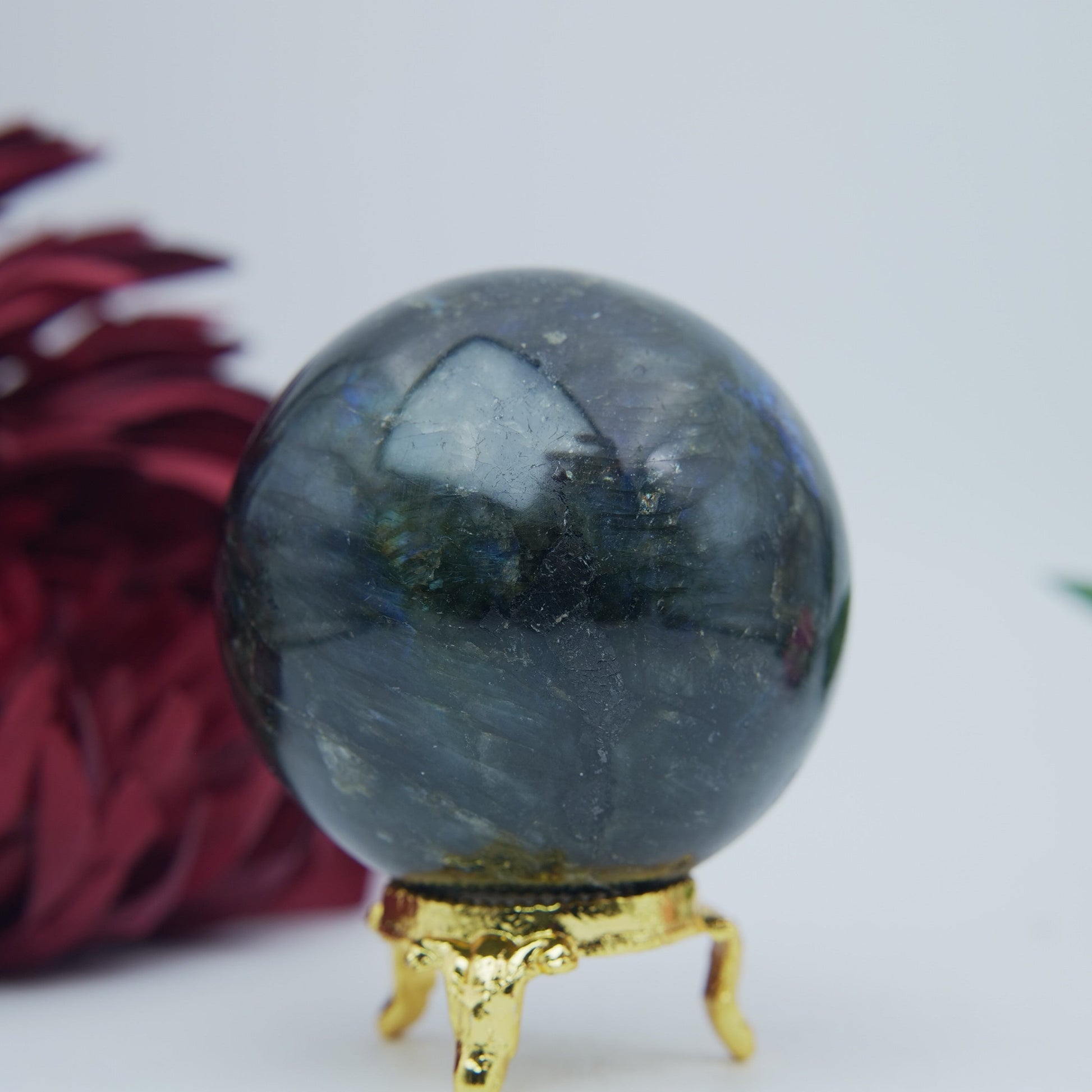Labradorite Sphere 384 grams - Positive Faith Hope Love