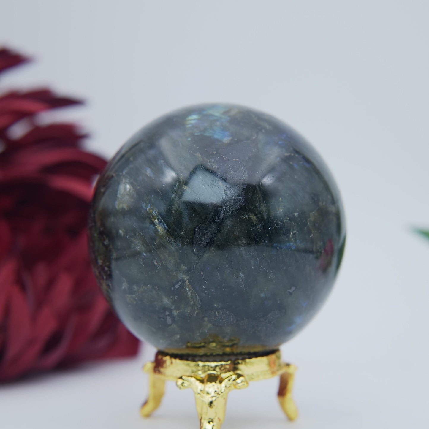 Labradorite Sphere 384 grams - Positive Faith Hope Love