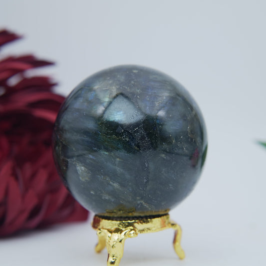 Labradorite Sphere 384 grams - Positive Faith Hope Love