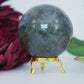 Polished Labradorite Sphere 407 Grams featuring blue flash and iridescent shimmer - Positive Faith Hope Love