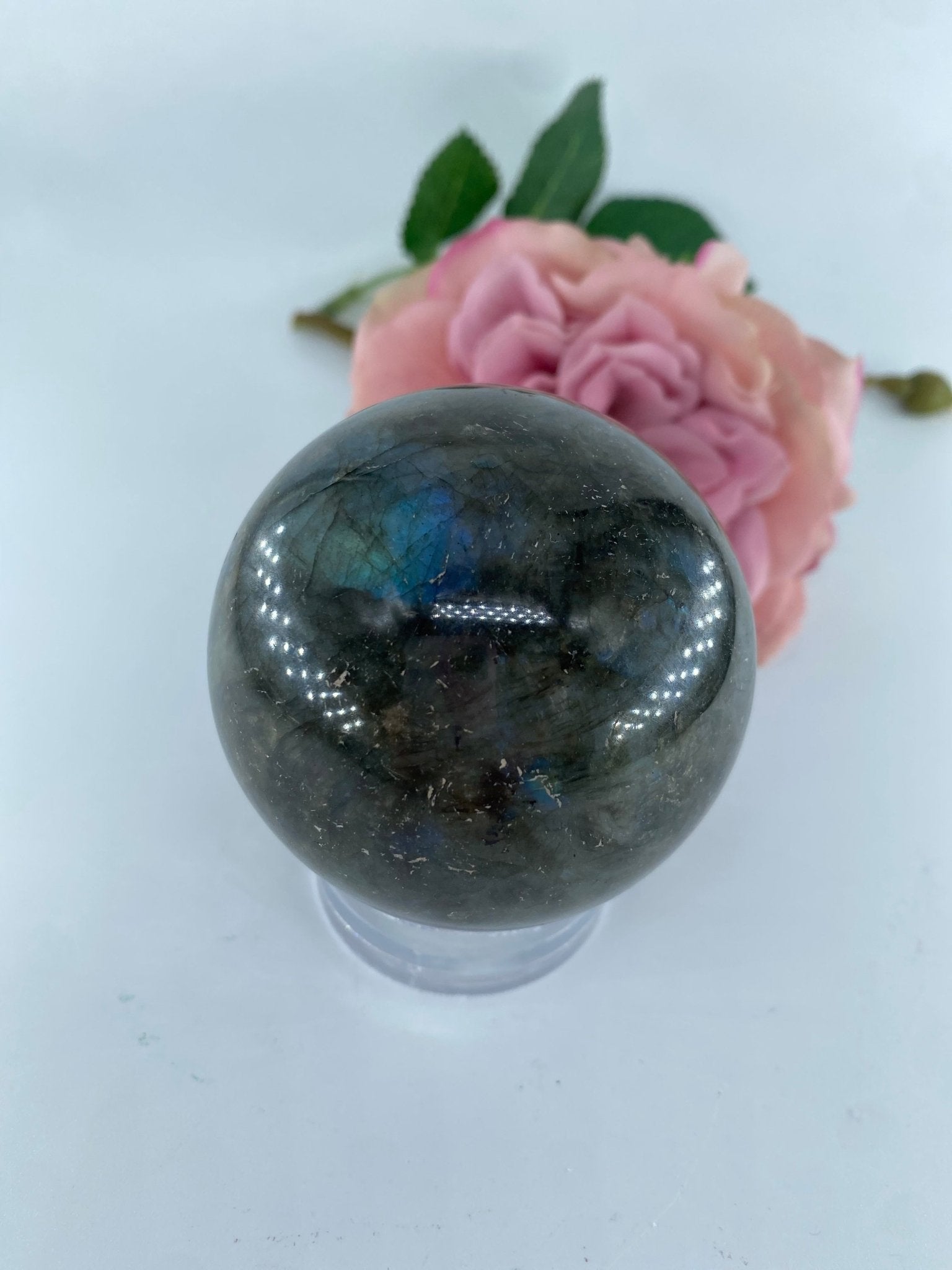 Labradorite Sphere 407 grams - Positive Faith Hope Love