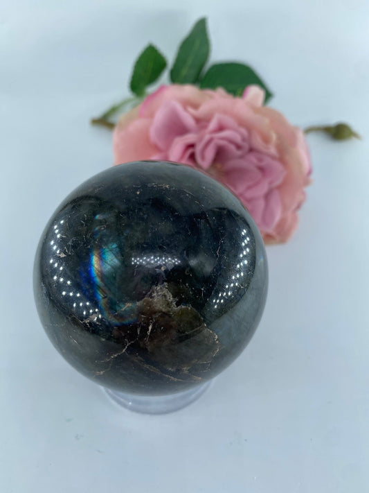 Labradorite Sphere 437 grams - Positive Faith Hope Love