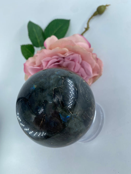 Labradorite Sphere 437 grams - Positive Faith Hope Love