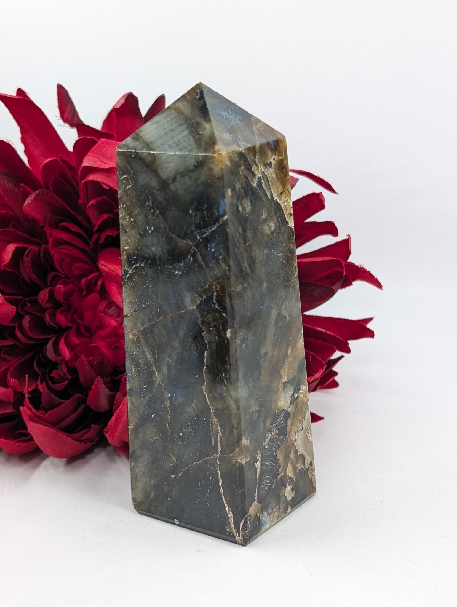 Labradorite Tower 460g - Positive Faith Hope Love