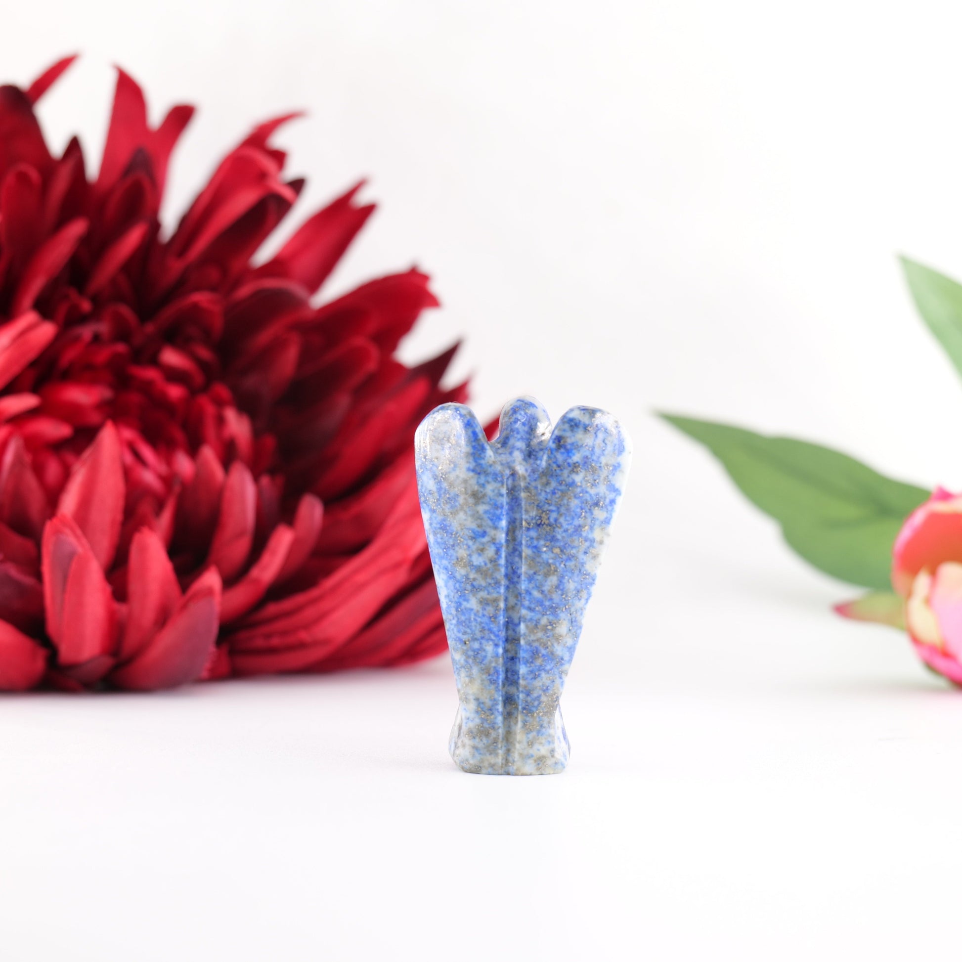 Polished Lapis Lazuli Angel 55Mm featuring royal blue tone with gold pyrite flecks - Positive Faith Hope Love