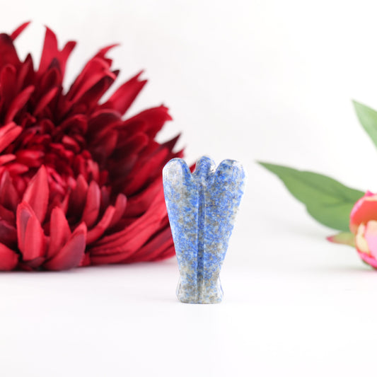 Polished Lapis Lazuli Angel 55Mm featuring royal blue tone with gold pyrite flecks - Positive Faith Hope Love