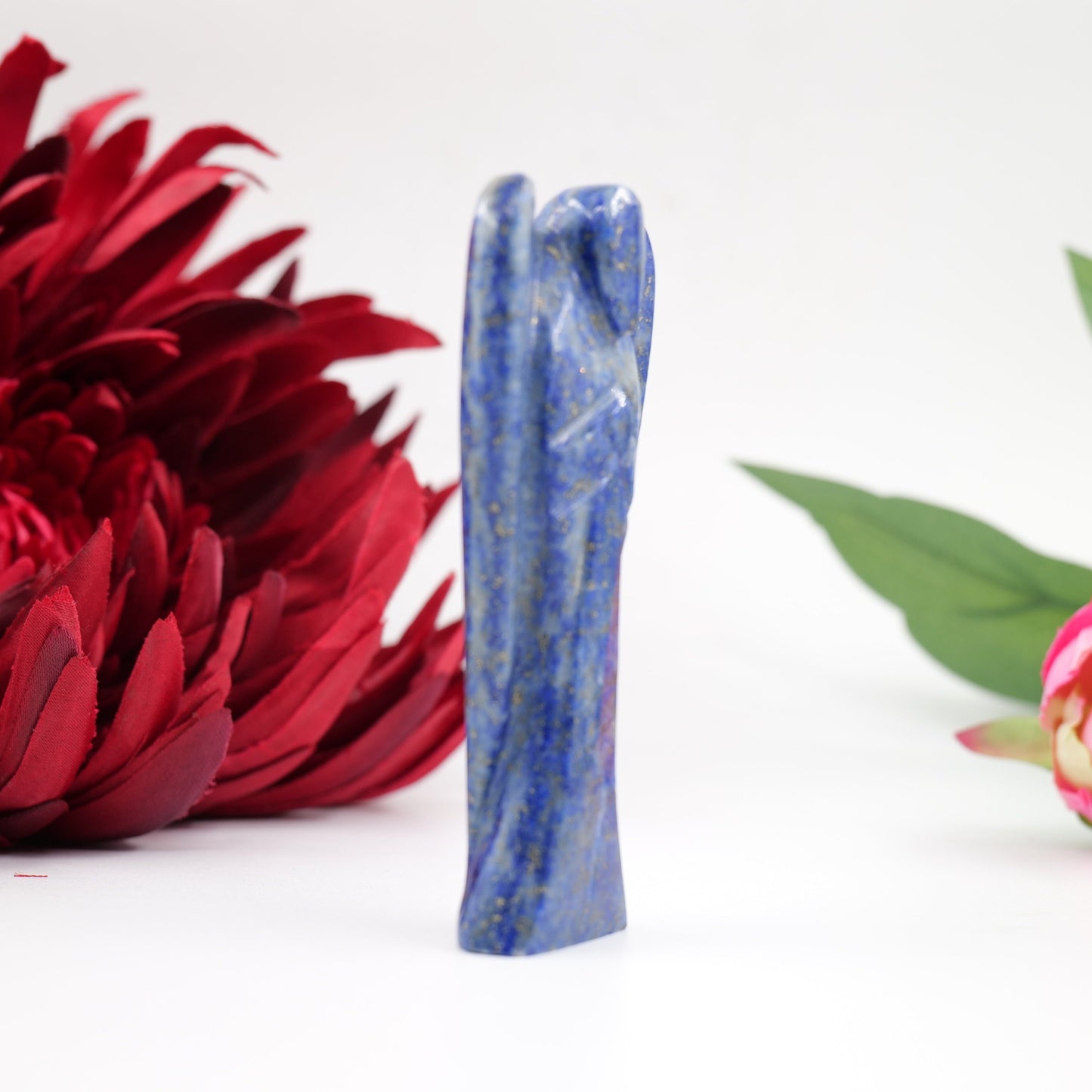 Polished Lapis Lazuli Angel 80Mm featuring royal blue tone with gold pyrite flecks - Positive Faith Hope Love