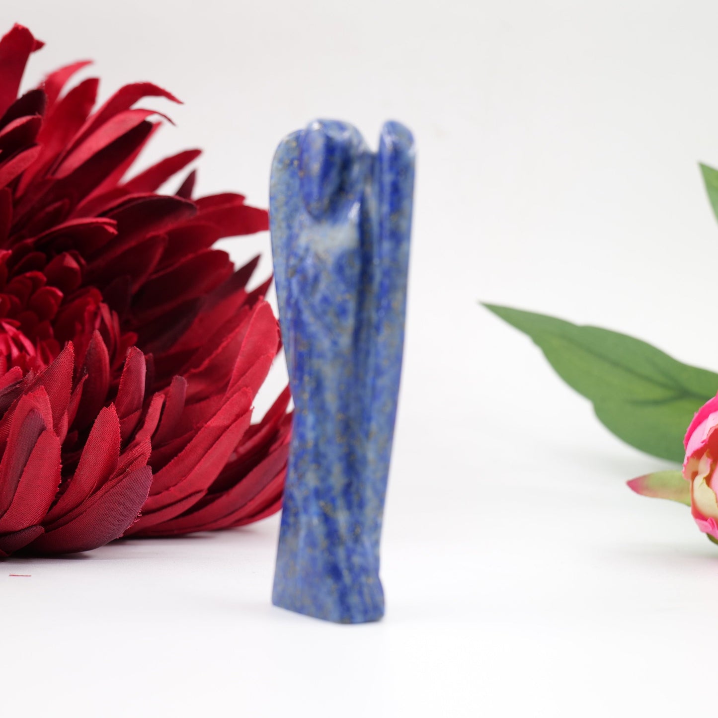 Polished Lapis Lazuli Angel 80Mm featuring royal blue tone with gold pyrite flecks - Positive Faith Hope Love