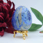 Polished Lapis Lazuli Egg 242G featuring royal blue tone with gold pyrite flecks - Positive Faith Hope Love