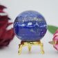 Polished Lapis Lazuli Sphere 230g 53mm featuring royal blue tone with gold pyrite flecks - Positive Faith Hope Love