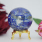 Polished Lapis Lazuli Sphere 230G 53Mm featuring royal blue tone with gold pyrite flecks - Positive Faith Hope Love
