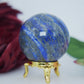 Polished Lapis Lazuli Sphere 240G 53Mm featuring royal blue tone with gold pyrite flecks - Positive Faith Hope Love