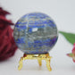 Polished Lapis Lazuli Sphere 249G 55Mm featuring royal blue tone with gold pyrite flecks - Positive Faith Hope Love