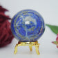 Polished Lapis Lazuli Sphere 249G 55Mm featuring royal blue tone with gold pyrite flecks - Positive Faith Hope Love