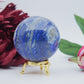 Polished Lapis Lazuli Sphere 419G featuring royal blue tone with gold pyrite flecks - Positive Faith Hope Love