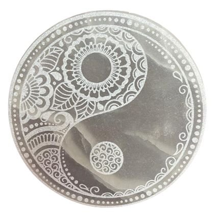 Polished Large Charging Plate 18cm - Feng Shui featuring natural patterning and unique variations - Positive Faith Hope Love