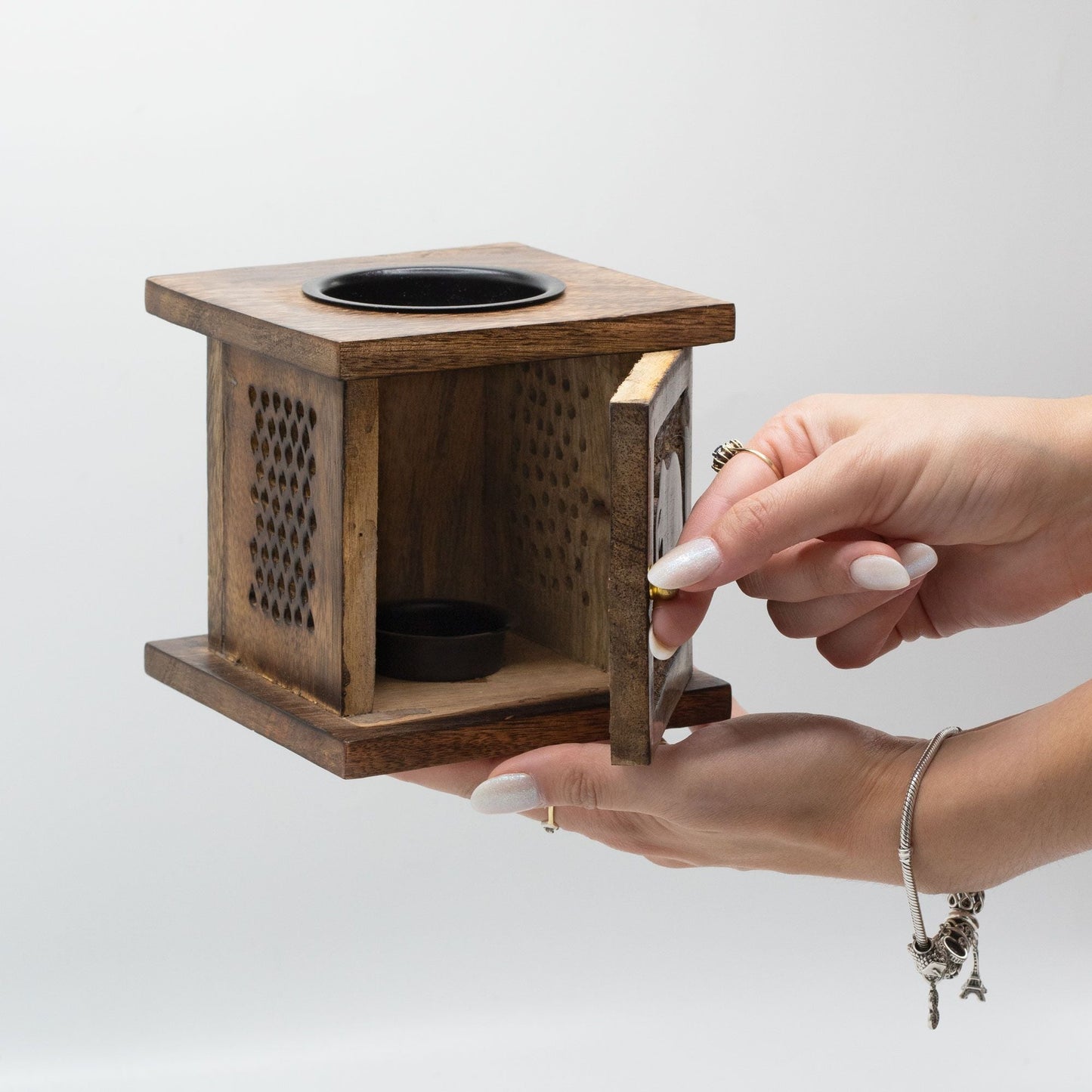 Polished Large Mango Box Burner Elephant featuring natural patterning and unique variations - Positive Faith Hope Love