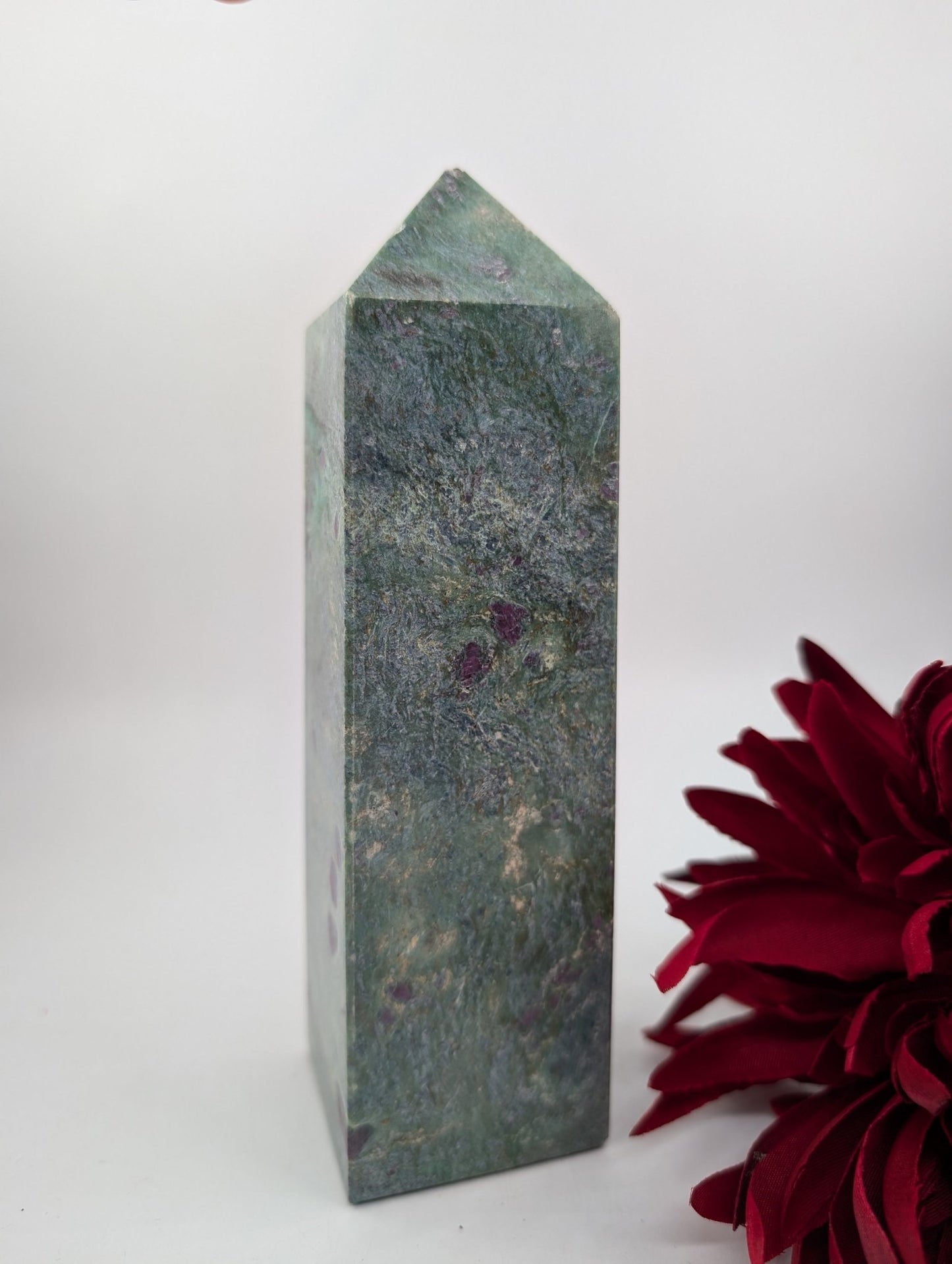 Large Ruby Fuchsite Tower 1090g - Positive Faith Hope Love