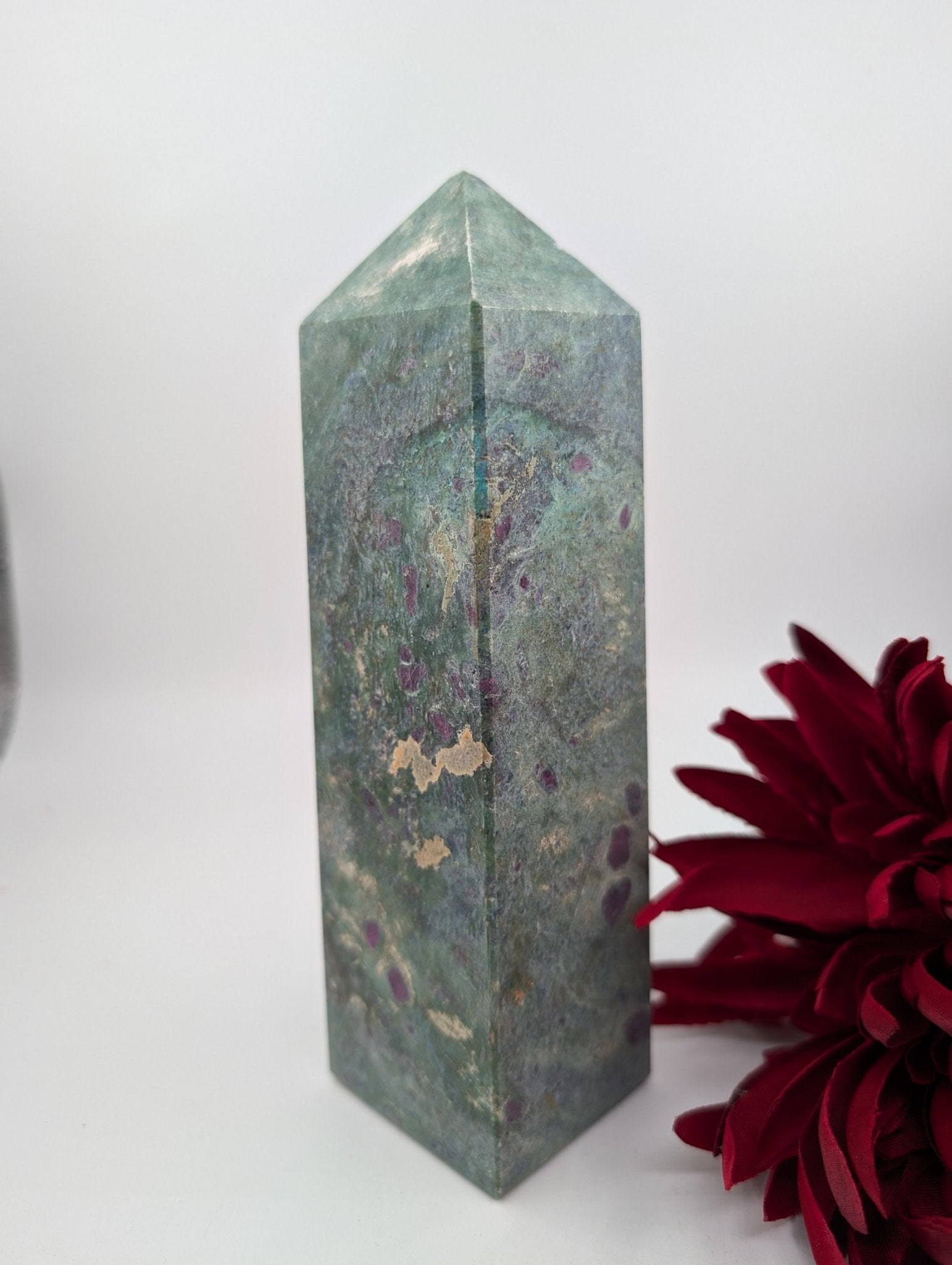 Large Ruby Fuchsite Tower 1090g - Positive Faith Hope Love