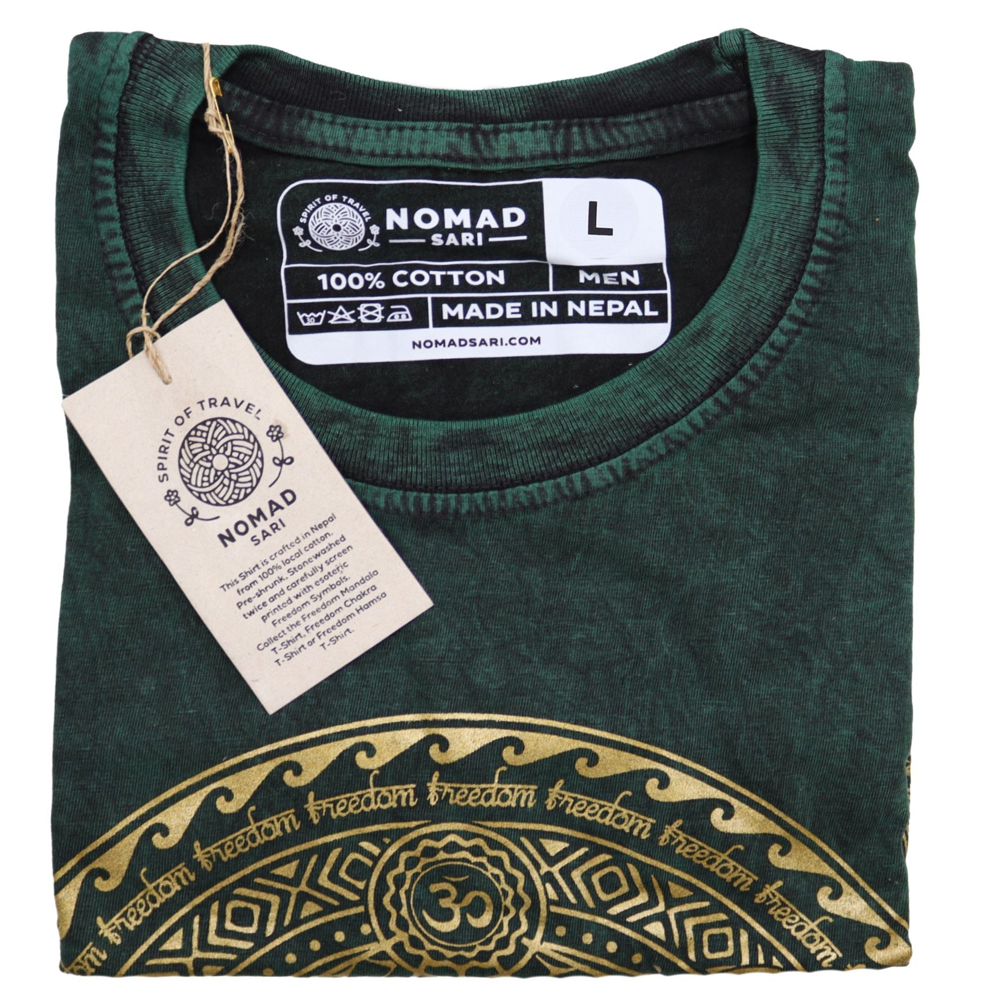 Polished Large Stone Washed T-Shirt - Chakra - Green featuring natural patterning and unique variations - Positive Faith Hope Love