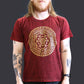 Polished Large Stone Washed T Shirt Chakra Maroon featuring natural patterning and unique variations - Positive Faith Hope Love