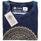 Polished Large Stone Washed T Shirt Mandala Blue featuring natural patterning and unique variations - Positive Faith Hope Love