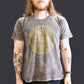 Polished Large Stone Washed T Shirt Mandala Dark Grey featuring natural patterning and unique variations - Positive Faith Hope Love
