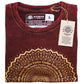 Polished Large Stone Washed T-Shirt - Mandala - Maroon featuring natural patterning and unique variations - Positive Faith Hope Love