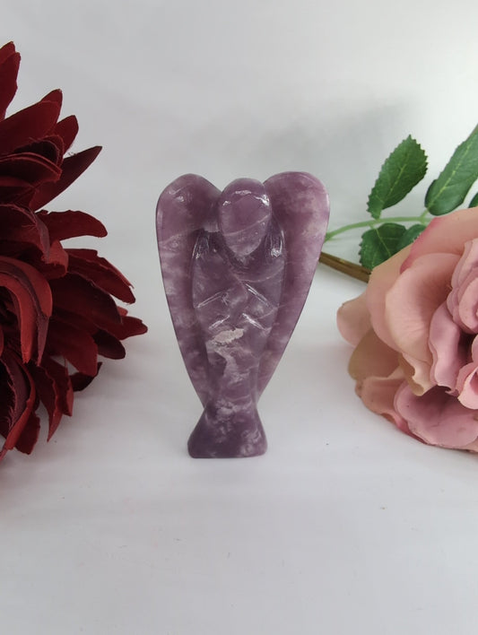 Lepidolite Angel 80mm - Positive Faith Hope Love